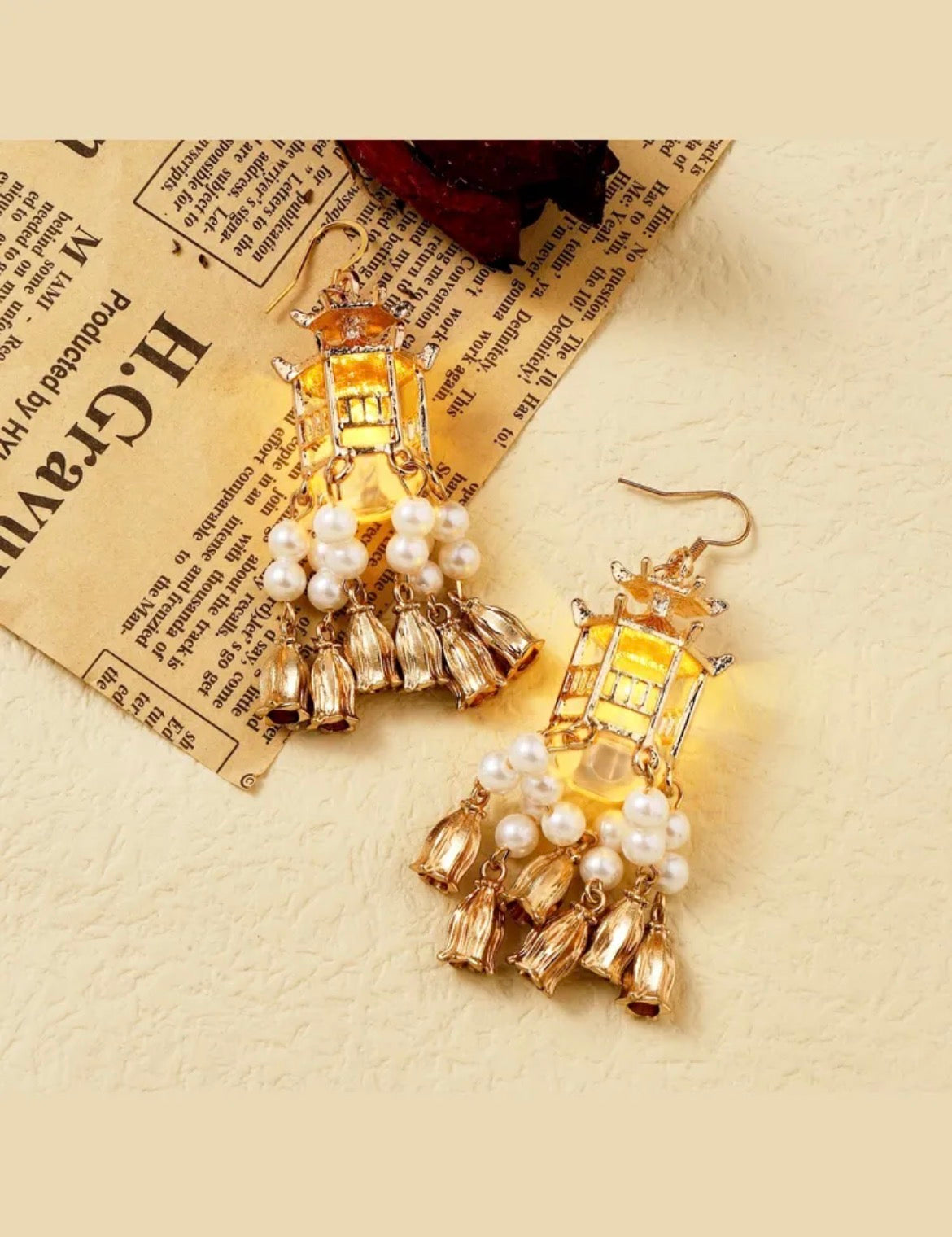 Latern Diwali Light Up Earrings