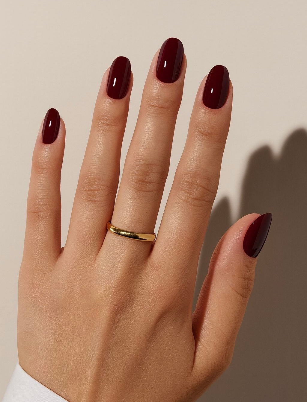 Burgundy Press-On Nails