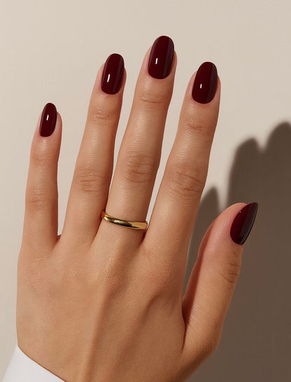 Burgundy Press-On Nails