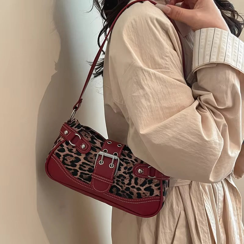 Cheetah Girl Maroon Bag