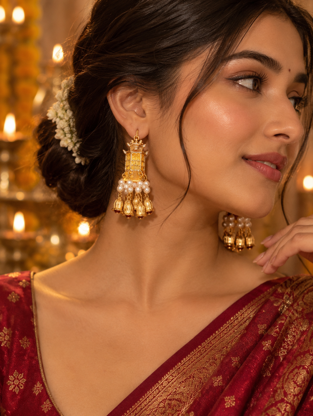 Latern Diwali Light Up Earrings