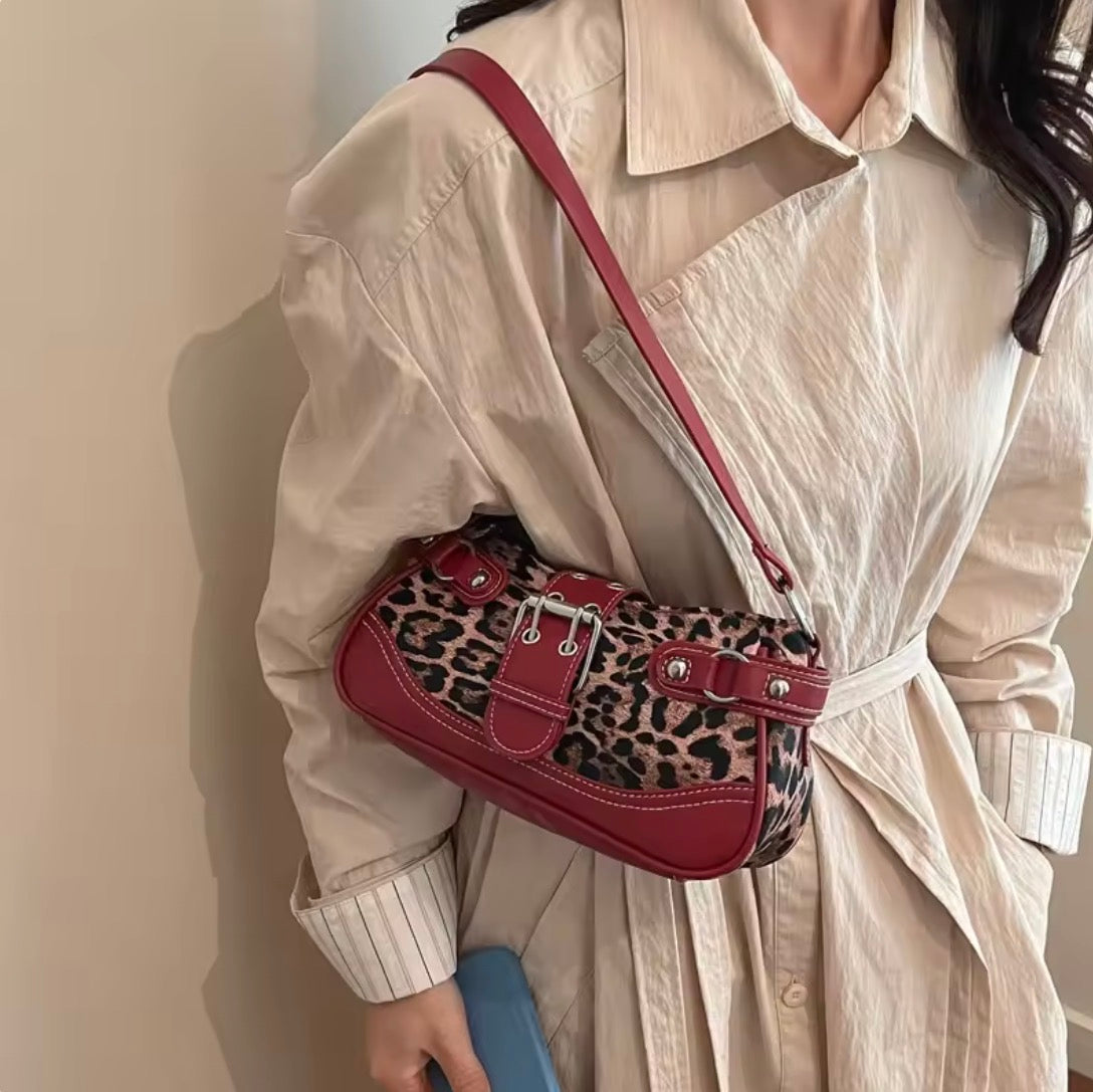 Cheetah Girl Maroon Bag