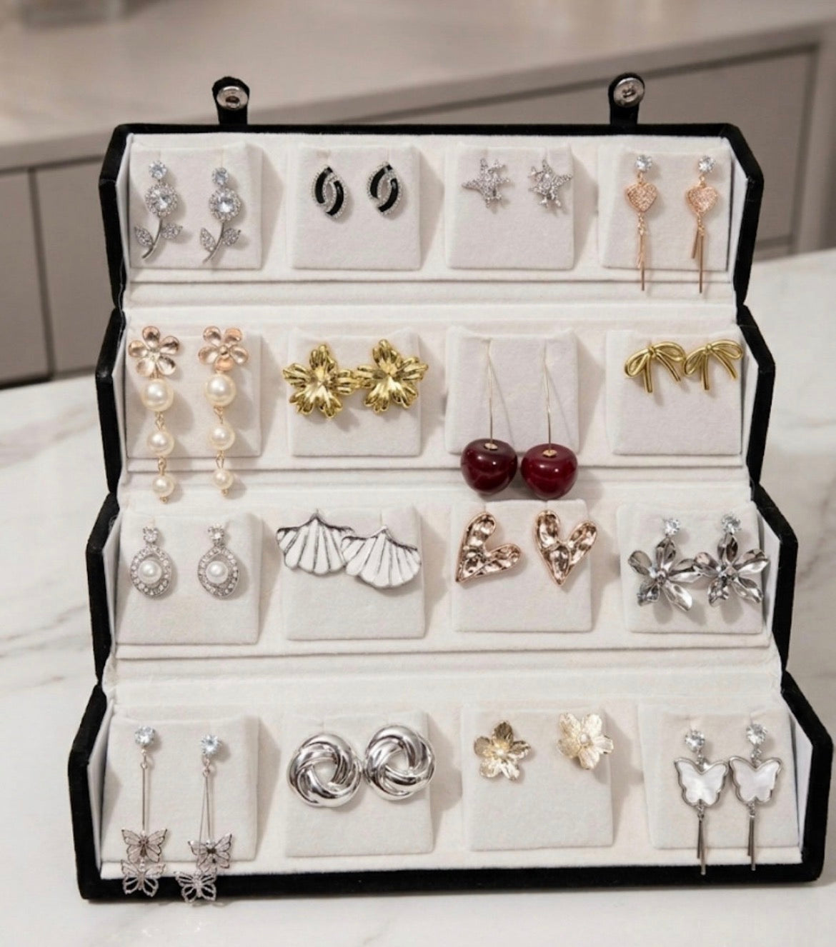 16 Pcs Korean Earrings Box Set