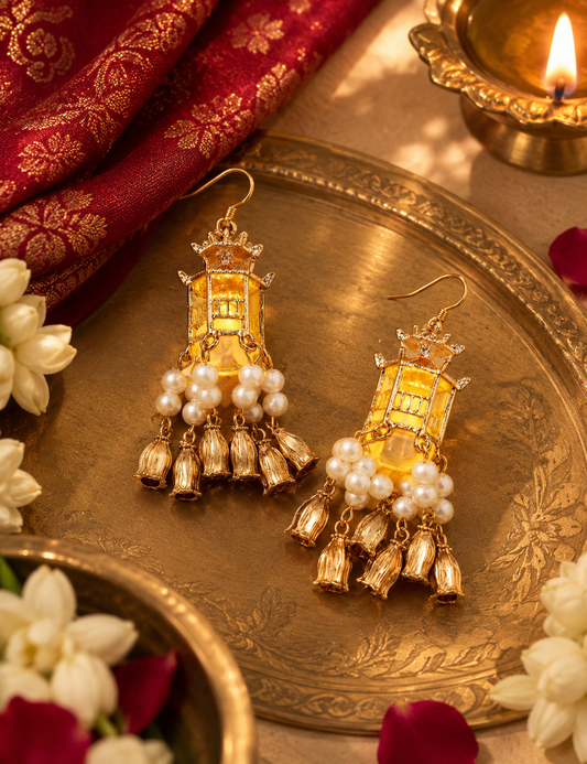 Latern Diwali Light Up Earrings
