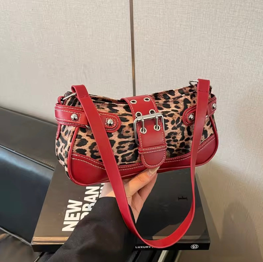 Cheetah Girl Maroon Bag