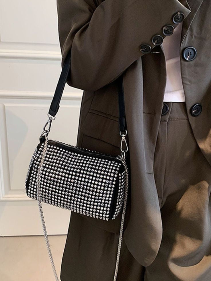 Silver Rhinestone Bag