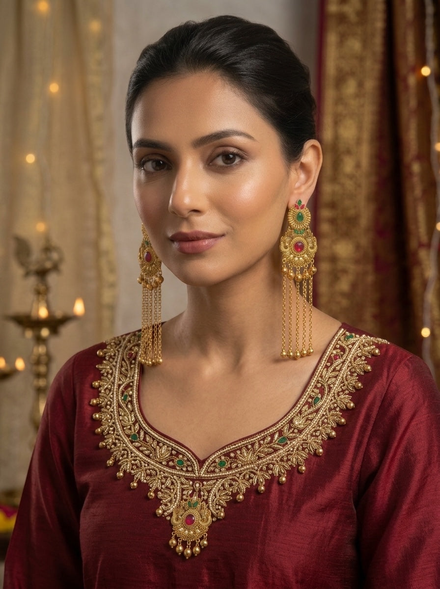 Kesari Kashmiri Jhumka
